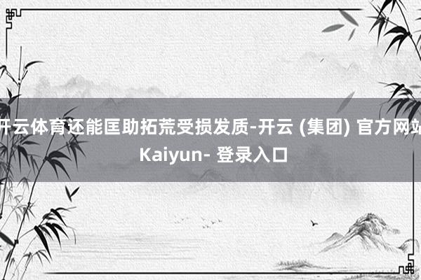 开云体育还能匡助拓荒受损发质-开云 (集团) 官方网站 Kaiyun- 登录入口