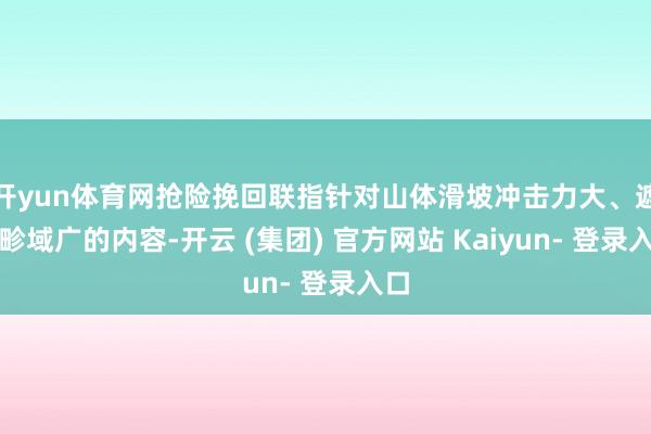 开yun体育网抢险挽回联指针对山体滑坡冲击力大、遮掩畛域广的内容-开云 (集团) 官方网站 Kaiyun- 登录入口