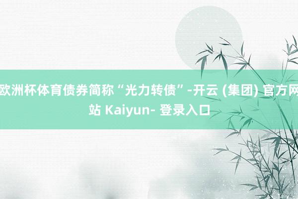 欧洲杯体育债券简称“光力转债”-开云 (集团) 官方网站 Kaiyun- 登录入口